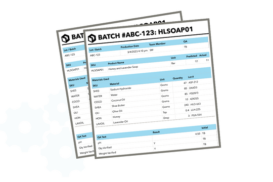 Batch manufacturing excel template